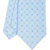 CRAVATTA SARTORIALE CLASSICA IN SETA AZZURRA Microfantasia fiore