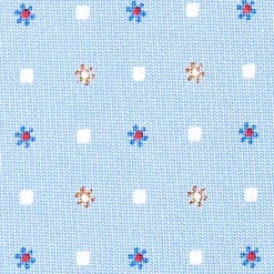 CRAVATTA SARTORIALE CLASSICA IN SETA AZZURRA Microfantasia fiore
