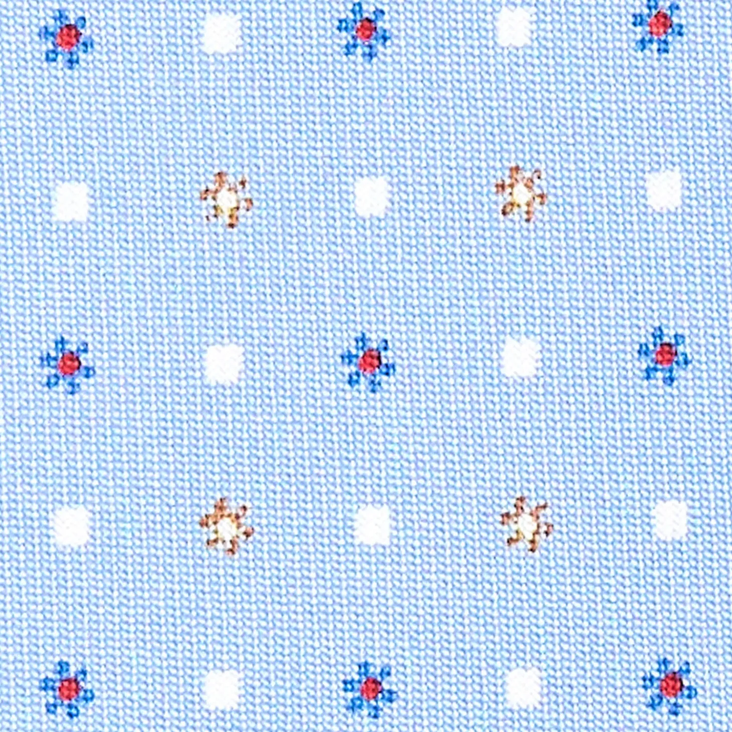 CRAVATTA SARTORIALE CLASSICA IN SETA AZZURRA Microfantasia fiore