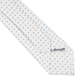 CRAVATTA SARTORIALE CLASSICA IN SETA BIANCA Microfantasia fiore