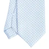 CRAVATTA SARTORIALE CLASSICA IN SETA AZZURRA Microfantasia m geometrica