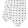 CRAVATTA SARTORIALE CLASSICA IN SETA BIANCA Microfantasia fiore