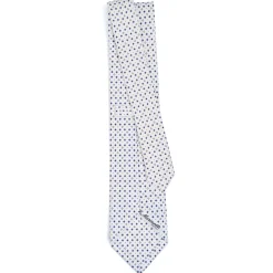 CRAVATTA SARTORIALE CLASSICA IN SETA BIANCA Microfantasia fiore