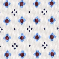CRAVATTA SARTORIALE CLASSICA IN SETA BIANCA Microfantasia fiore
