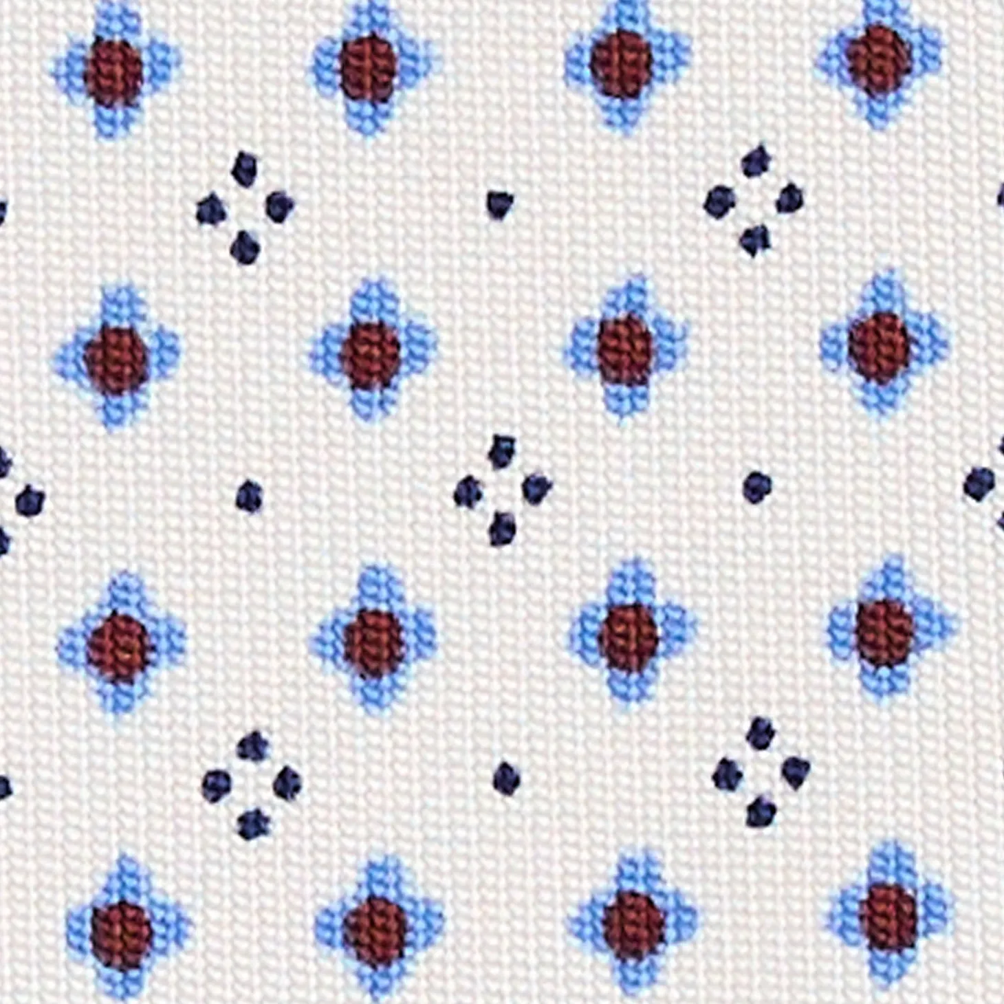 CRAVATTA SARTORIALE CLASSICA IN SETA BIANCA Microfantasia fiore