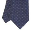 CRAVATTA SARTORIALE CLASSICA IN SETA BLU SCURO Pois