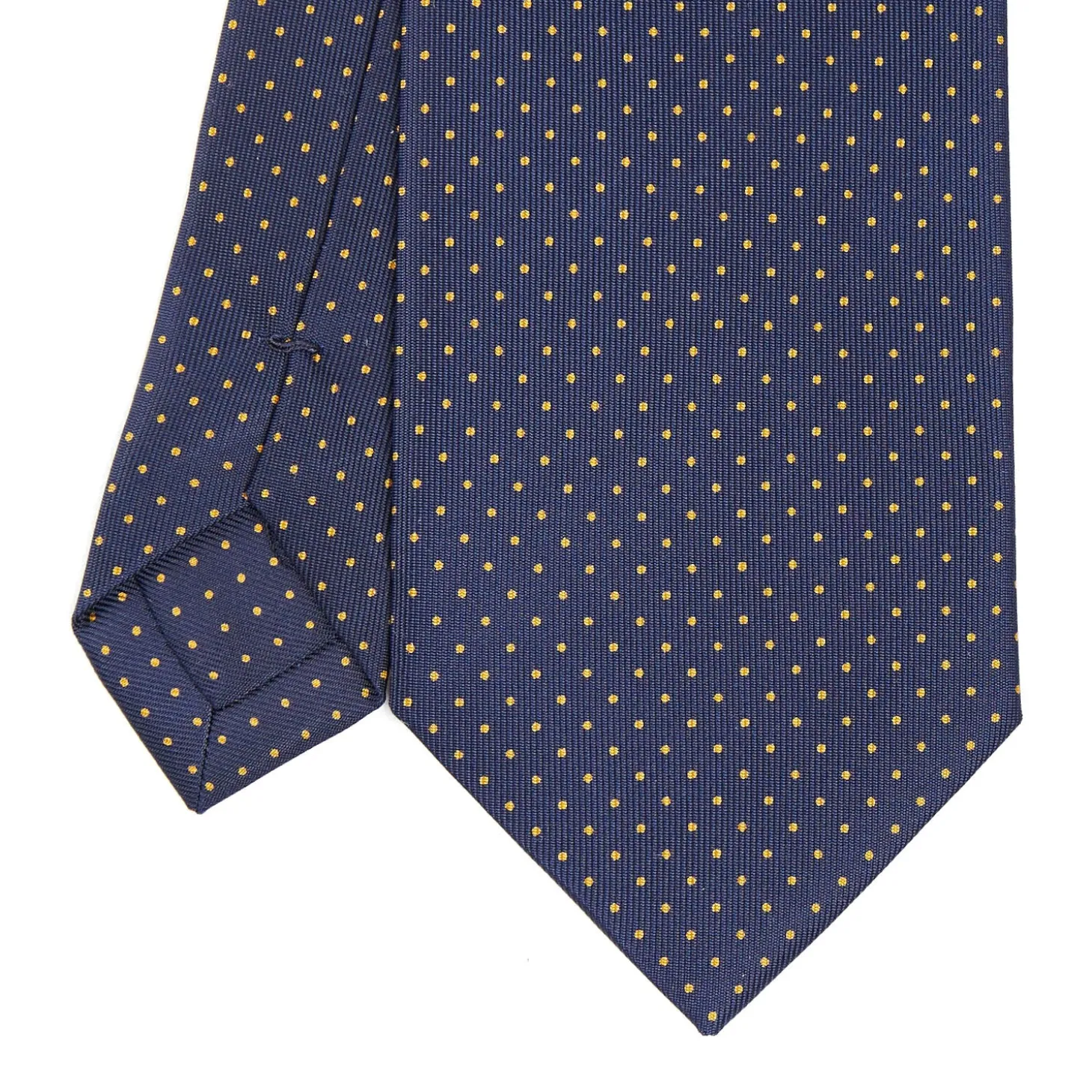 CRAVATTA SARTORIALE CLASSICA IN SETA BLU SCURO Pois