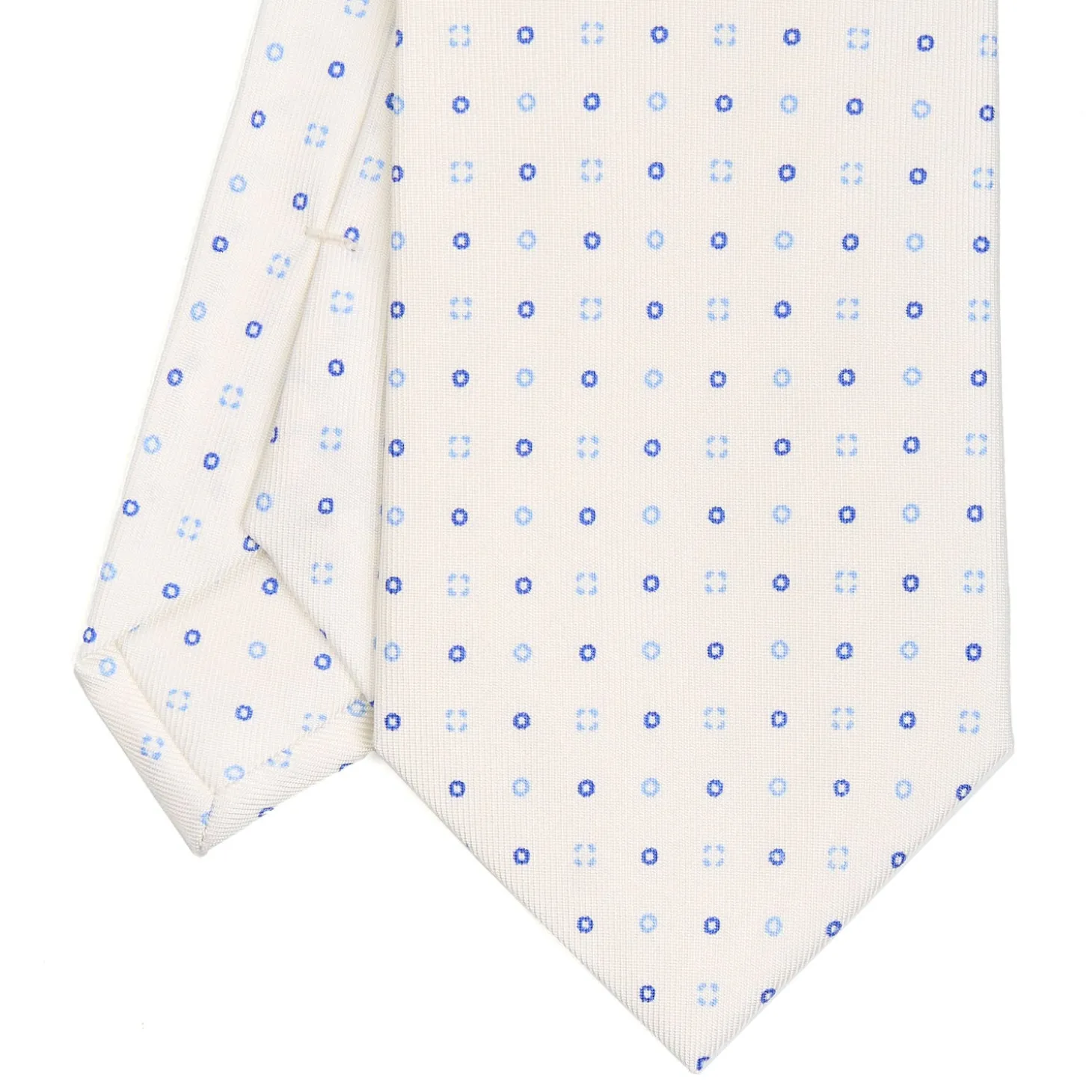 CRAVATTA SARTORIALE CLASSICA IN SETA BIANCA Microfantasia fiore