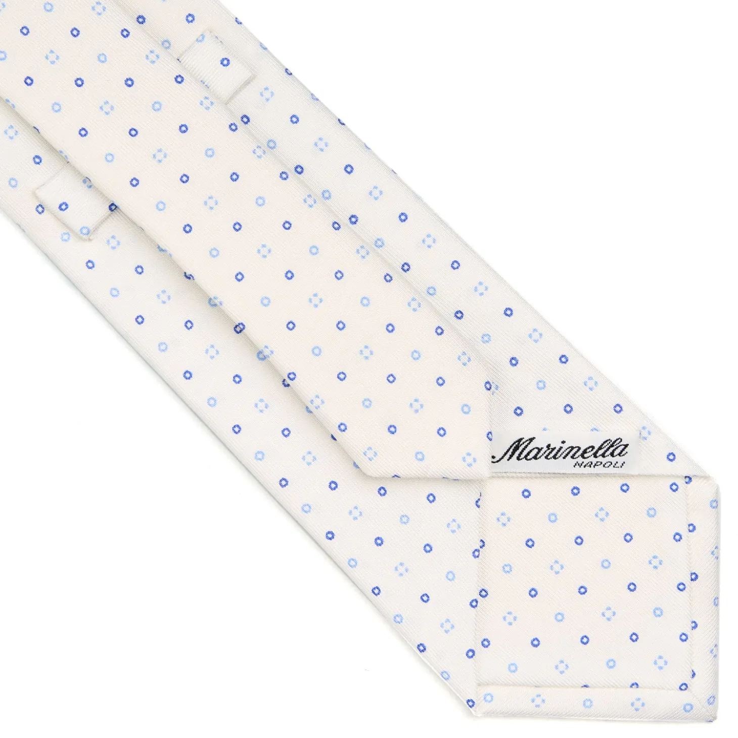 CRAVATTA SARTORIALE CLASSICA IN SETA BIANCA Microfantasia fiore