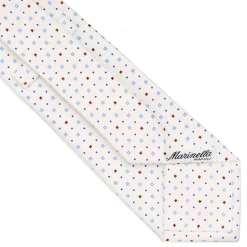 CRAVATTA SARTORIALE CLASSICA IN SETA BIANCA Microfantasia fiore