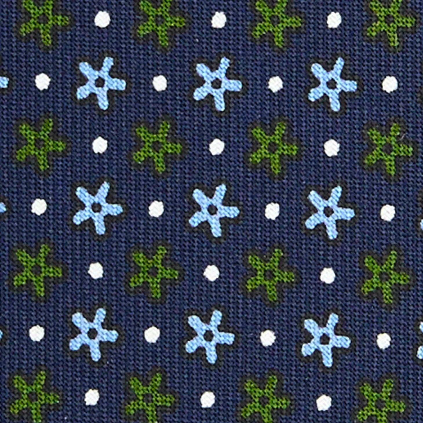 CRAVATTA SARTORIALE CLASSICA IN SETA BLU SCURO Microfantasia fiore