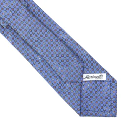 CRAVATTA SARTORIALE CLASSICA IN SETA AZZURRO POLVERE Microfantasia fiore