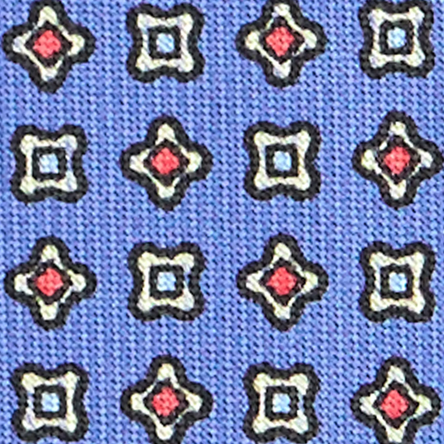 CRAVATTA SARTORIALE CLASSICA IN SETA AZZURRO POLVERE Microfantasia fiore