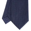 CRAVATTA SARTORIALE CLASSICA IN SETA BLU SCURO Pois