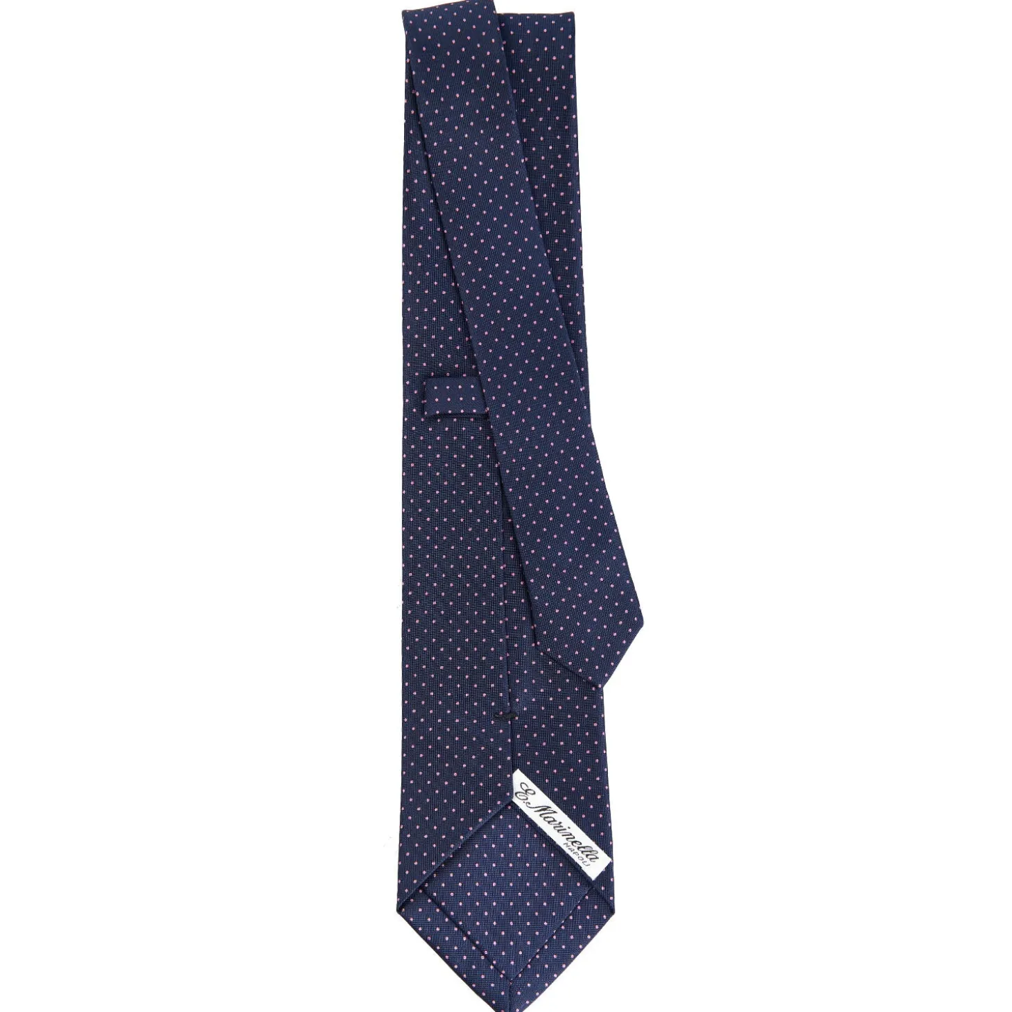 CRAVATTA SARTORIALE CLASSICA IN SETA BLU SCURO Pois