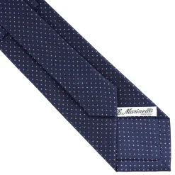 CRAVATTA SARTORIALE CLASSICA IN SETA BLU SCURO Pois