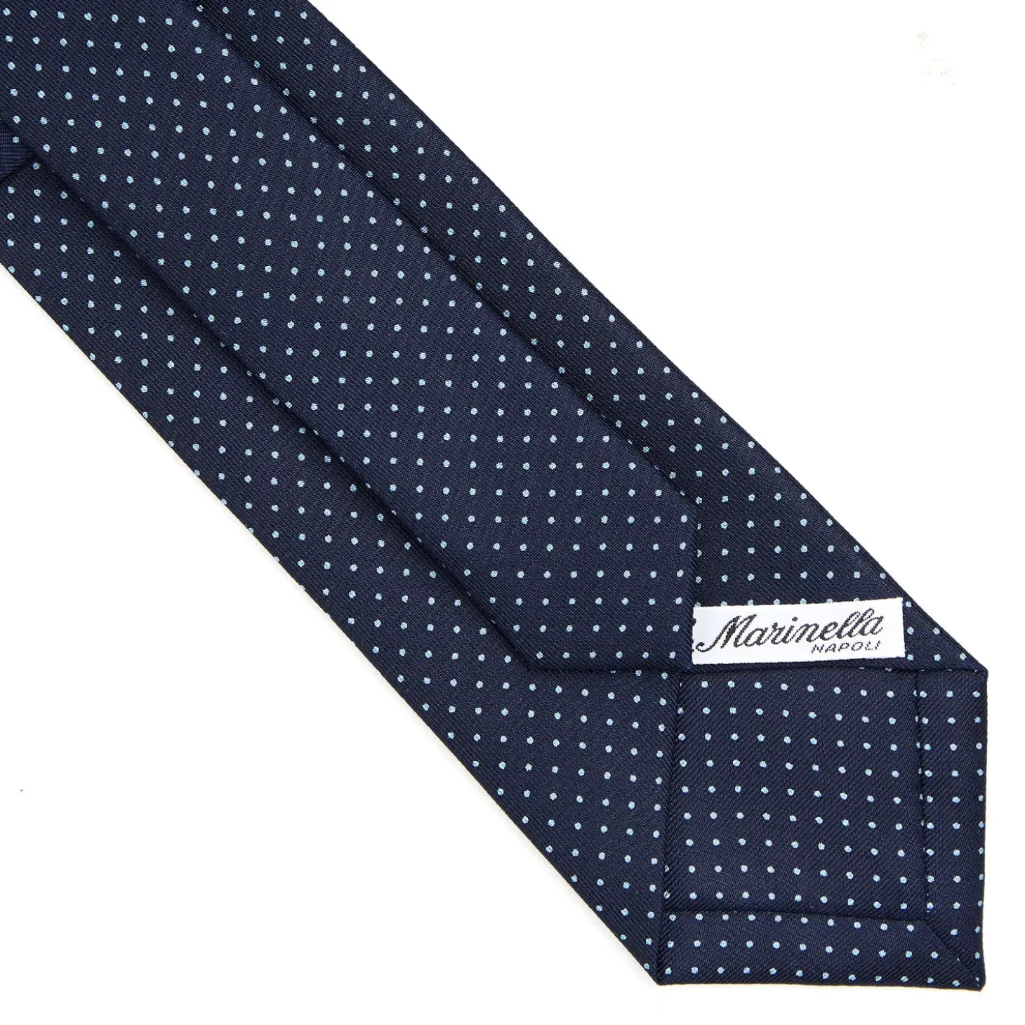CRAVATTA SARTORIALE CLASSICA IN SETA BLU SCURO Pois