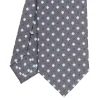 CRAVATTA SARTORIALE 7 CM IN SETA GRIGIO SCURO Microfantasia fiore