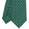 CRAVATTA SARTORIALE 7 CM IN SETA VERDE SCURO Microfantasia fiore