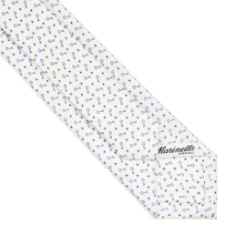 CRAVATTA SARTORIALE 7 CM IN SETA BIANCA Microfantasia fiore