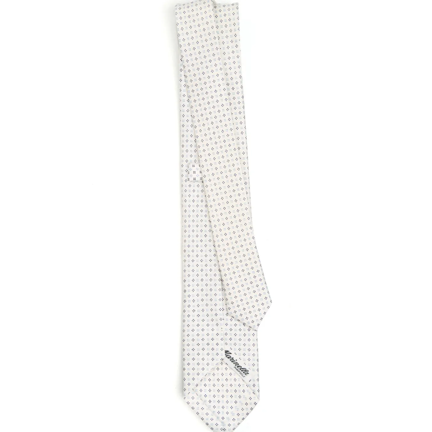 CRAVATTA SARTORIALE 7 CM IN SETA BIANCA Microfantasia fiore