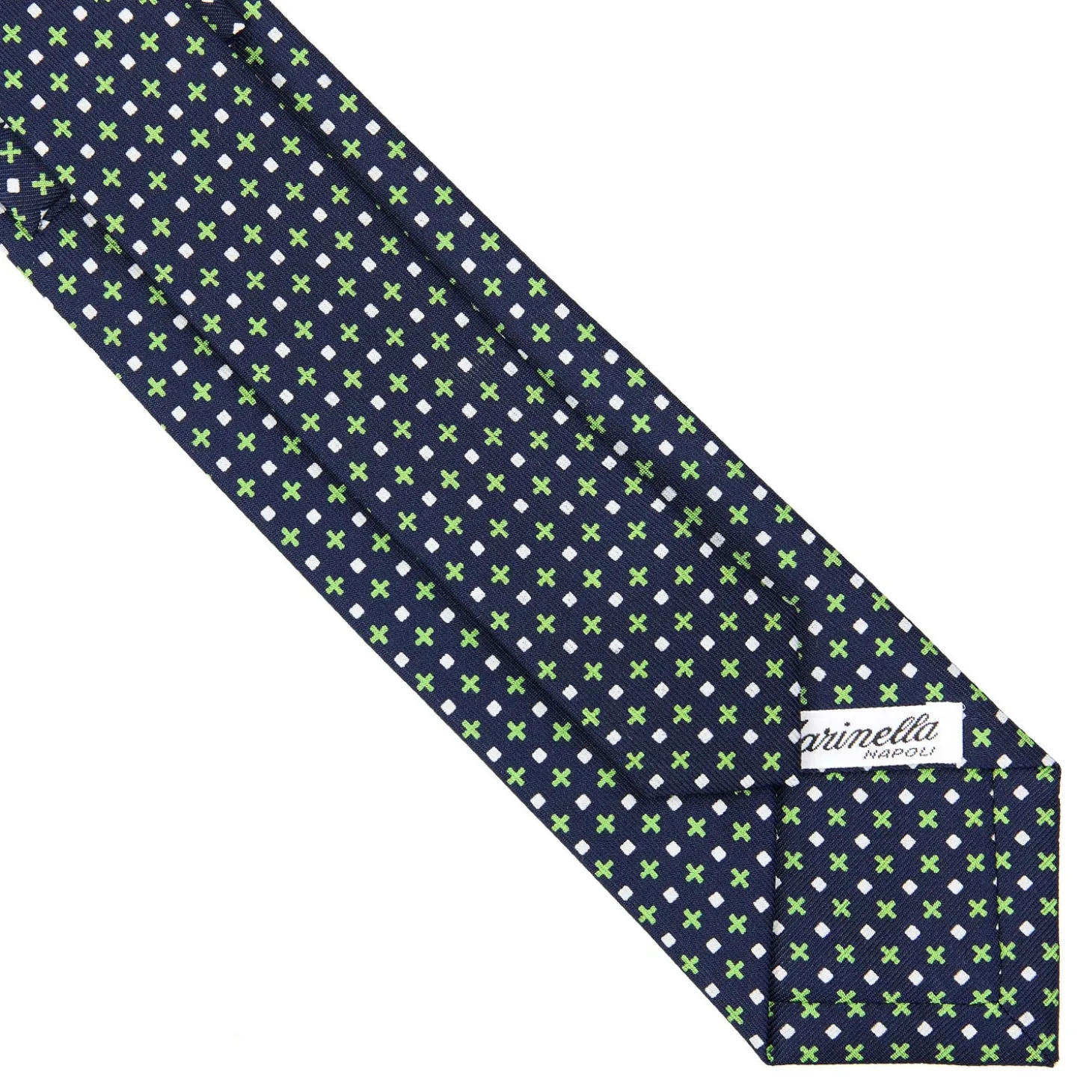 CRAVATTA SARTORIALE 7 CM IN SETA BLU SCURO Microfantasia fiore