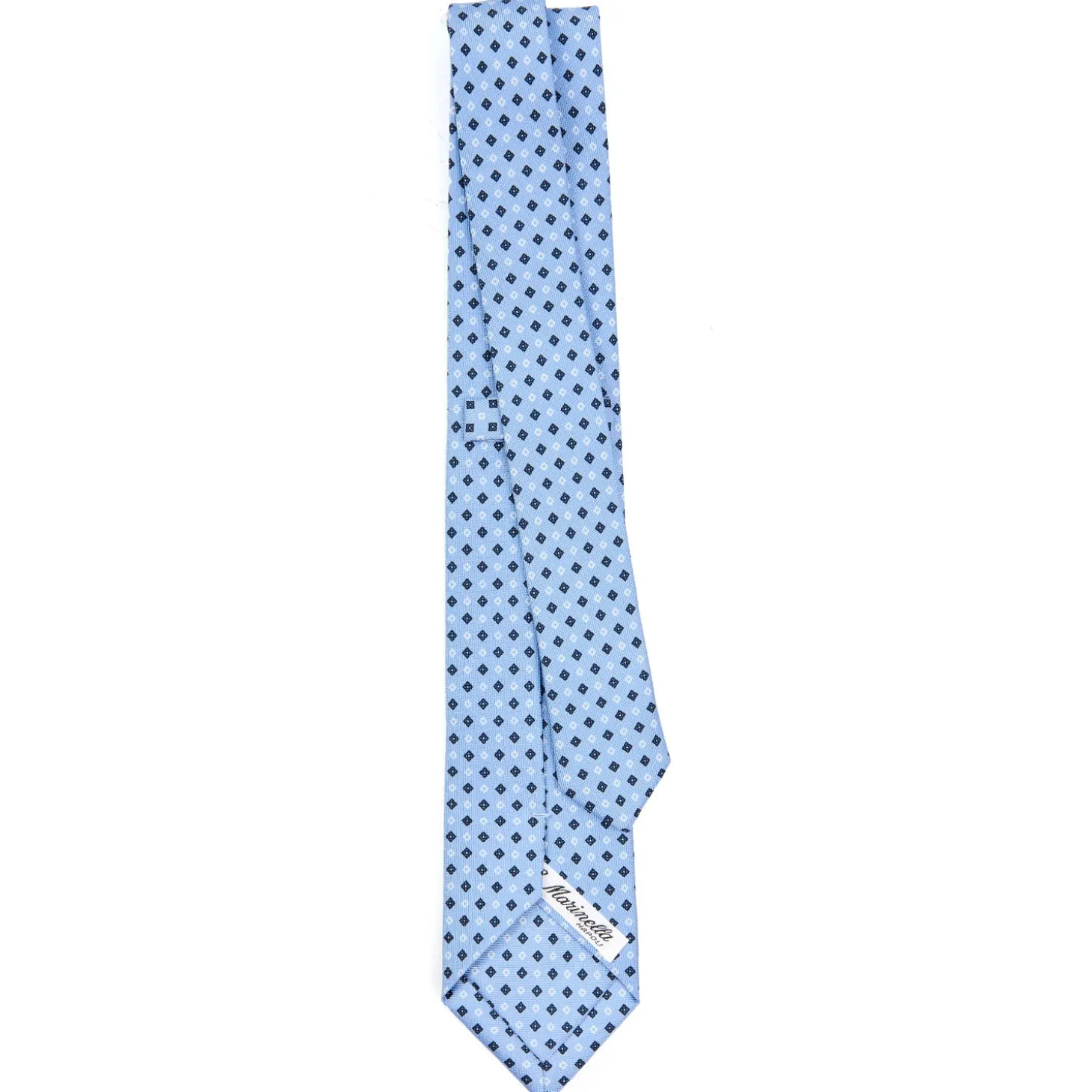 CRAVATTA SARTORIALE 7 CM IN SETA AZZURROMicrofantasia fiore
