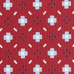 CRAVATTA SARTORIALE 7 CM IN SETA BORDEAUX Microfantasia fiore