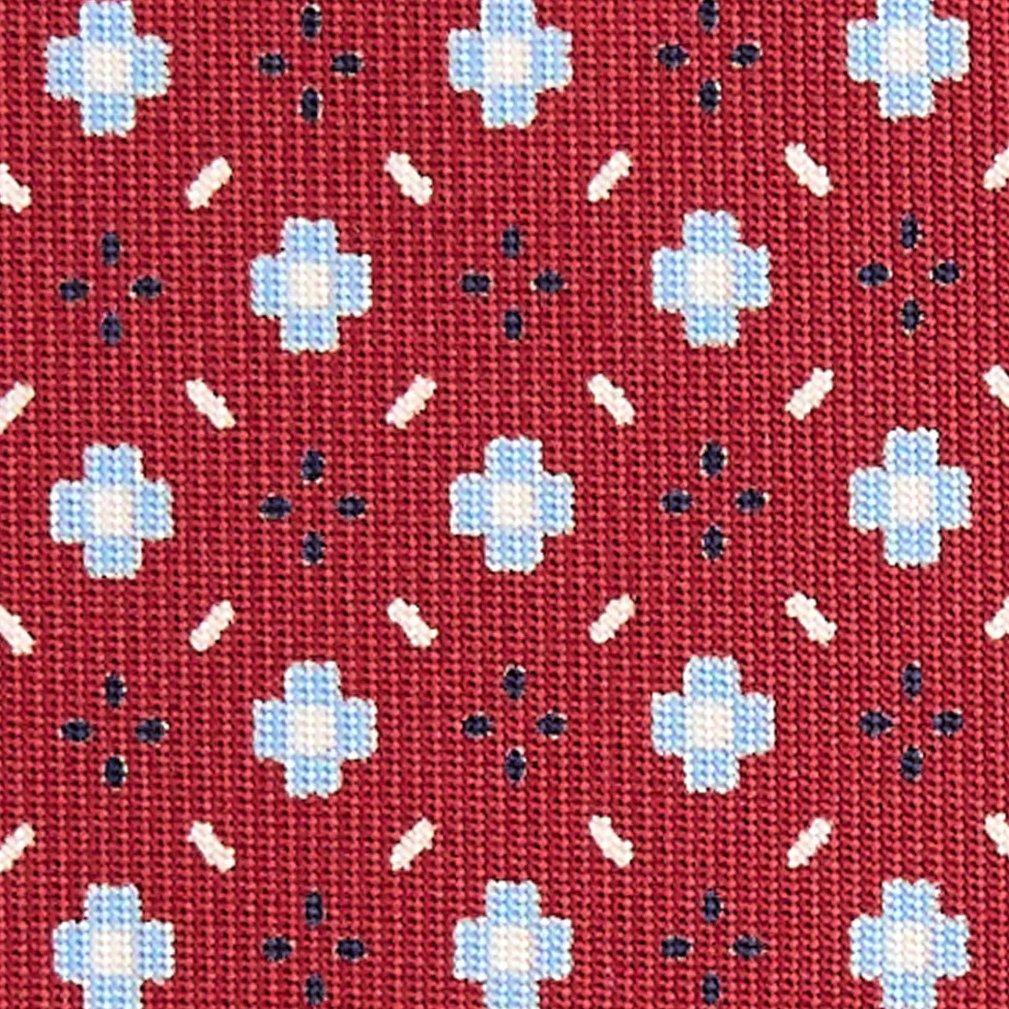 CRAVATTA SARTORIALE 7 CM IN SETA BORDEAUX Microfantasia fiore