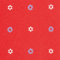 CRAVATTA SARTORIALE 7 CM IN SETA ROSSA Microfantasia fiore