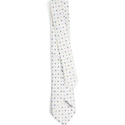 CRAVATTA SARTORIALE 7 CM IN SETA BIANCA Microfantasia fiore