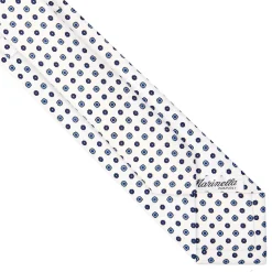 CRAVATTA SARTORIALE 7 CM IN SETA BIANCA Microfantasia fiore