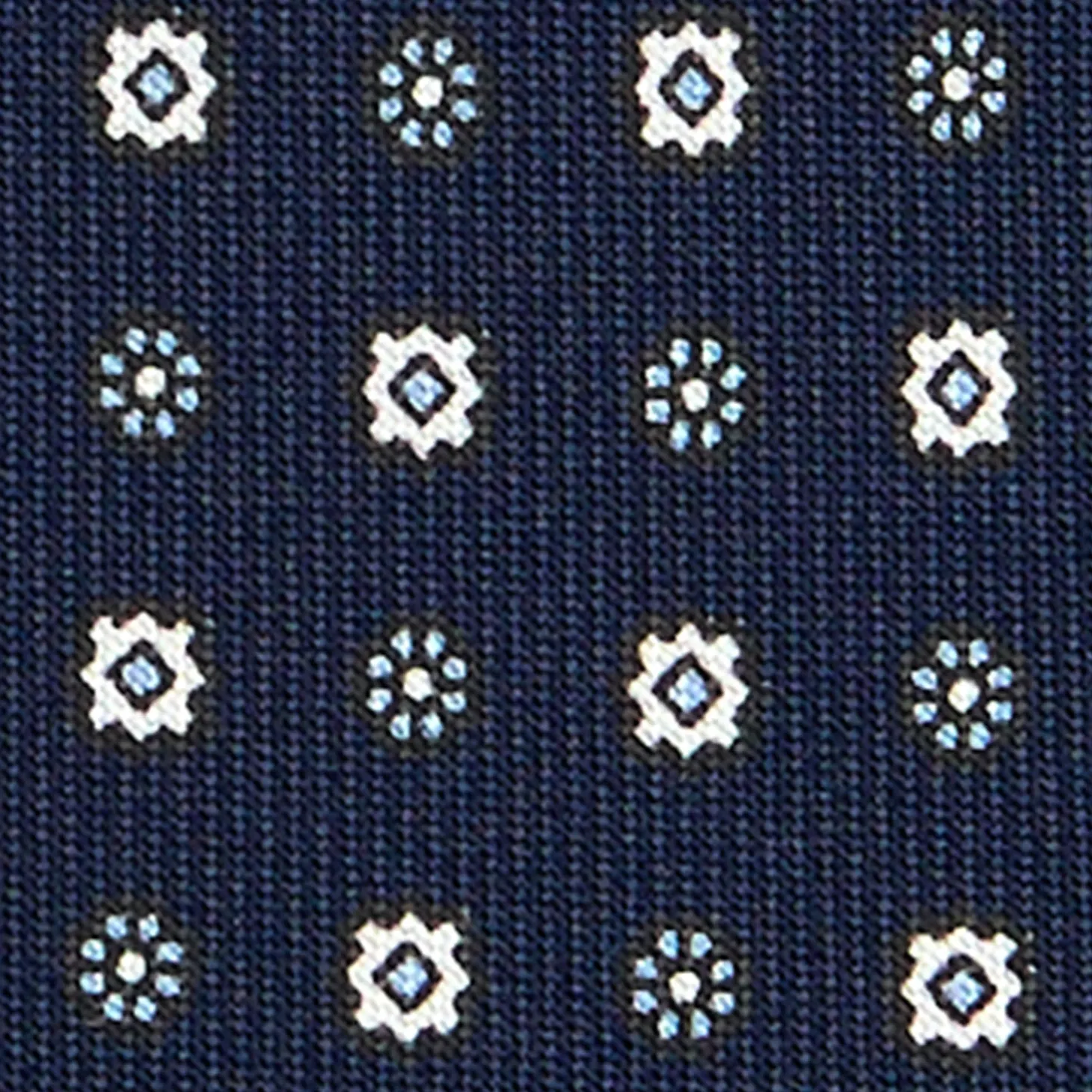 CRAVATTA SARTORIALE 7 CM IN SETA BLU SCURO Microfantasia fiore