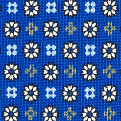 CRAVATTA SARTORIALE 7 CM IN SETA BLU Microfantasia fiore