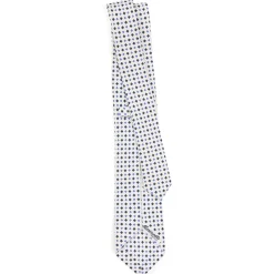 CRAVATTA SARTORIALE 7 CM IN SETA BIANCA Microfantasia fiore