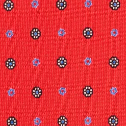 CRAVATTA SARTORIALE 7 CM IN SETA ROSSA Microfantasia fiore