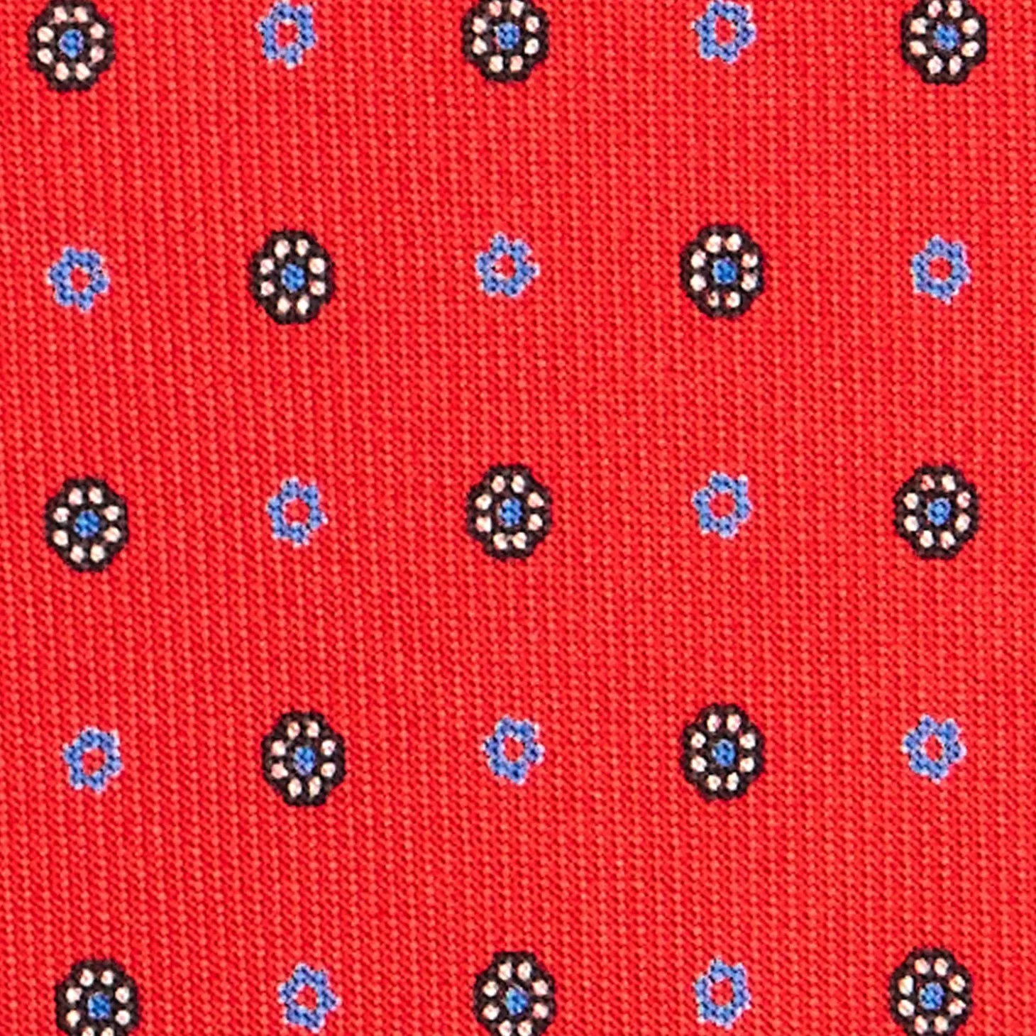 CRAVATTA SARTORIALE 7 CM IN SETA ROSSA Microfantasia fiore