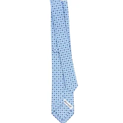 CRAVATTA SARTORIALE 7 CM IN SETA AZZURROMicrofantasia fiore