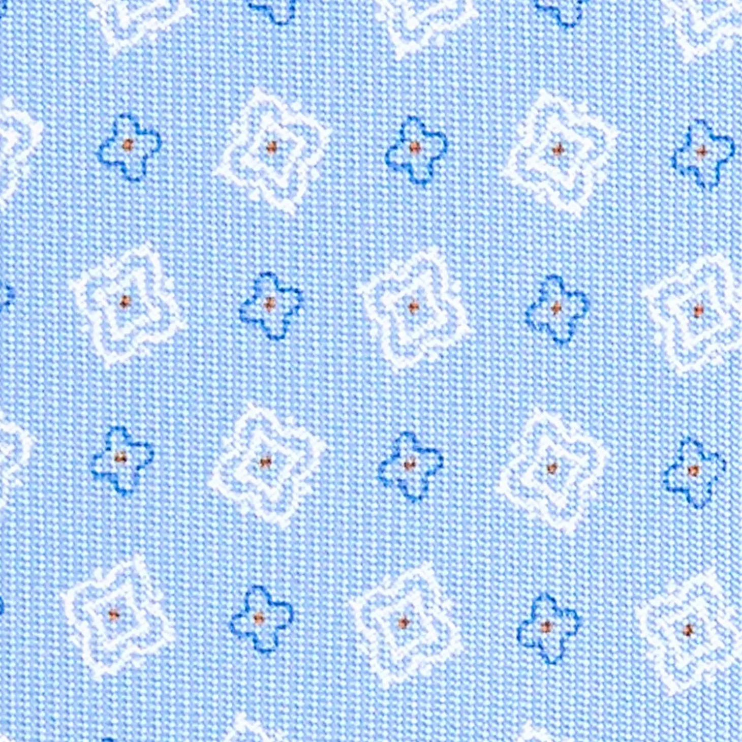 CRAVATTA SARTORIALE 7 CM IN SETA AZZURRA Microfantasia fiore