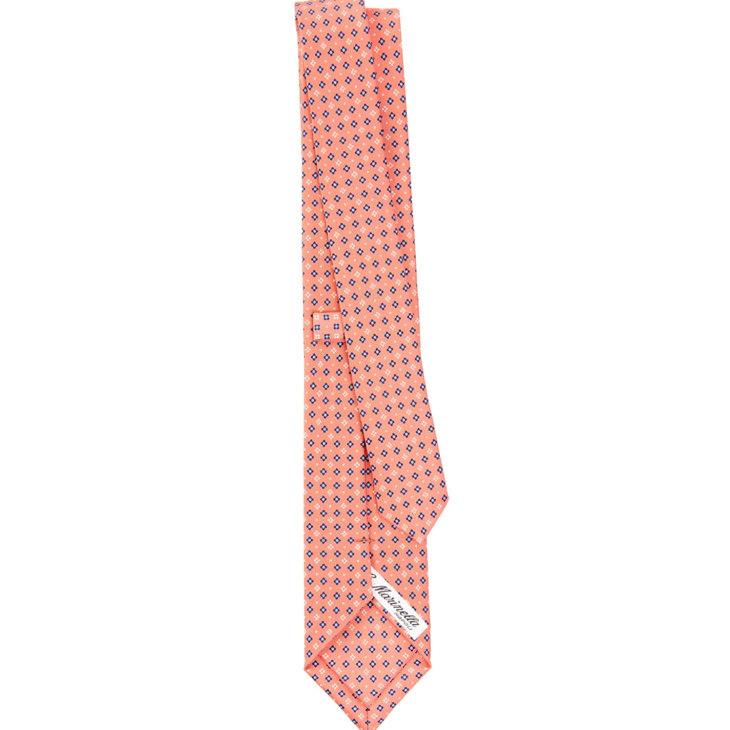 CRAVATTA SARTORIALE 7 CM IN SETA ARANCIONE Microfantasia fiore