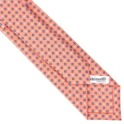 CRAVATTA SARTORIALE 7 CM IN SETA ARANCIONE Microfantasia fiore