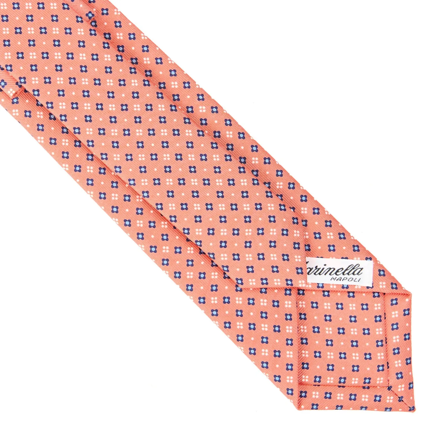 CRAVATTA SARTORIALE 7 CM IN SETA ARANCIONE Microfantasia fiore