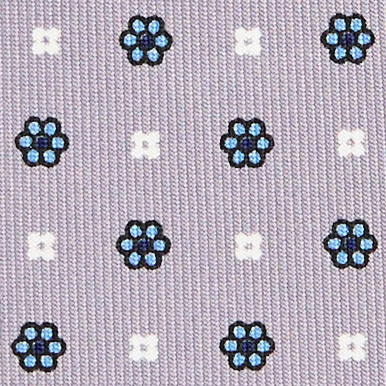CRAVATTA SARTORIALE 7 CM IN SETA GRIGIO CHIARO Microfantasia fiore