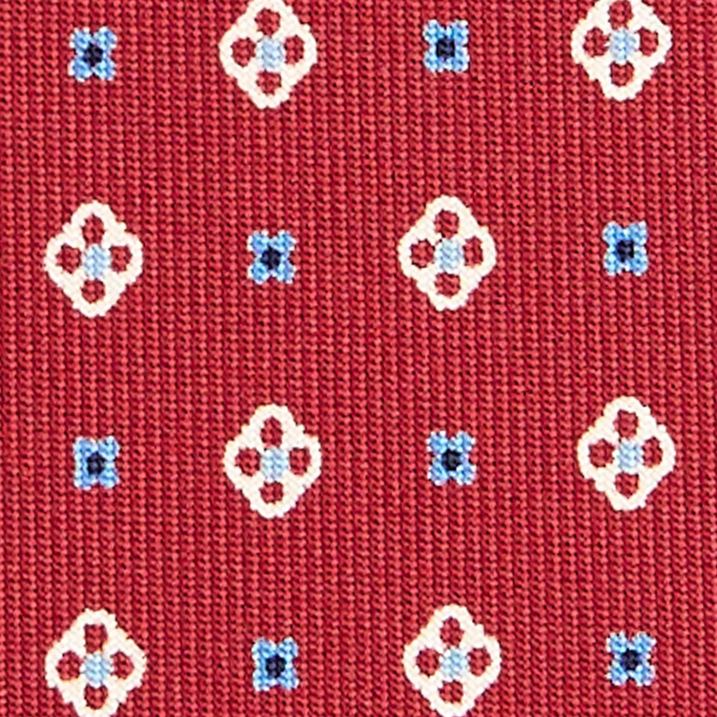 CRAVATTA SARTORIALE 7 CM IN SETA BORDEAUX Microfantasia fiore