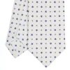 CRAVATTA SARTORIALE 7 CM IN SETA BIANCA Microfantasia fiore