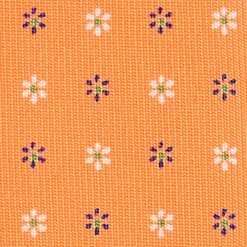 CRAVATTA SARTORIALE 7 CM IN SETA ARANCIONE Microfantasia fiore