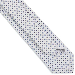 CRAVATTA SARTORIALE 7 CM IN SETA BIANCA Microfantasia fiore
