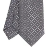 CRAVATTA SARTORIALE 7 CM IN SETA GRIGIO SCURO Microfantasia fiore