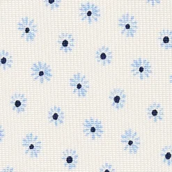 CRAVATTA SARTORIALE 7 CM IN SETA BIANCA Microfantasia fiore