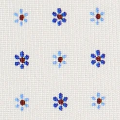 CRAVATTA SARTORIALE EXTRA LONG IN SETA BIANCA Microfantasia fiore
